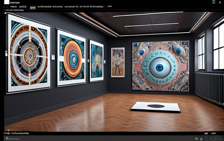 **AI as a Creator:** "A futuristic art studio, showcasing an AI algorithm generating original artwork. The style should be a blend of digital and classic art, emphasizing the unique aesthetic of AI-created pieces. Focus on the creative process and the merging of technology and artistic expression. In the style of digital art, high resolution."